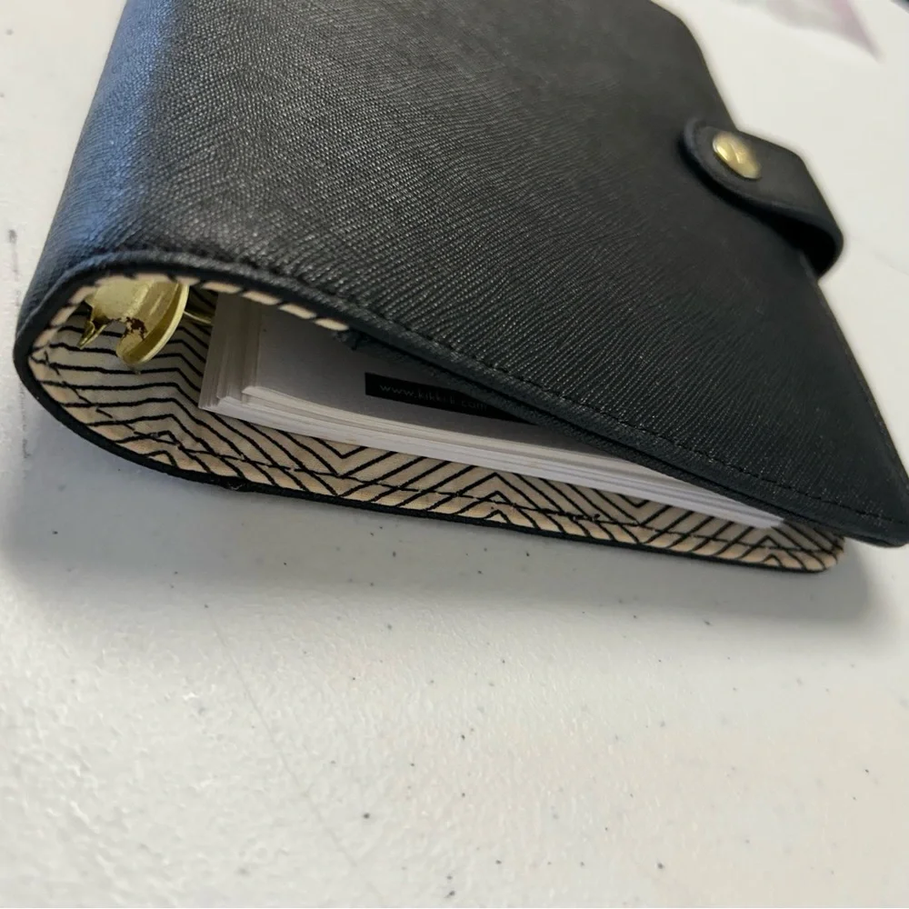 Kikki K Black Snap Personal Leather Planner‎ Organizer